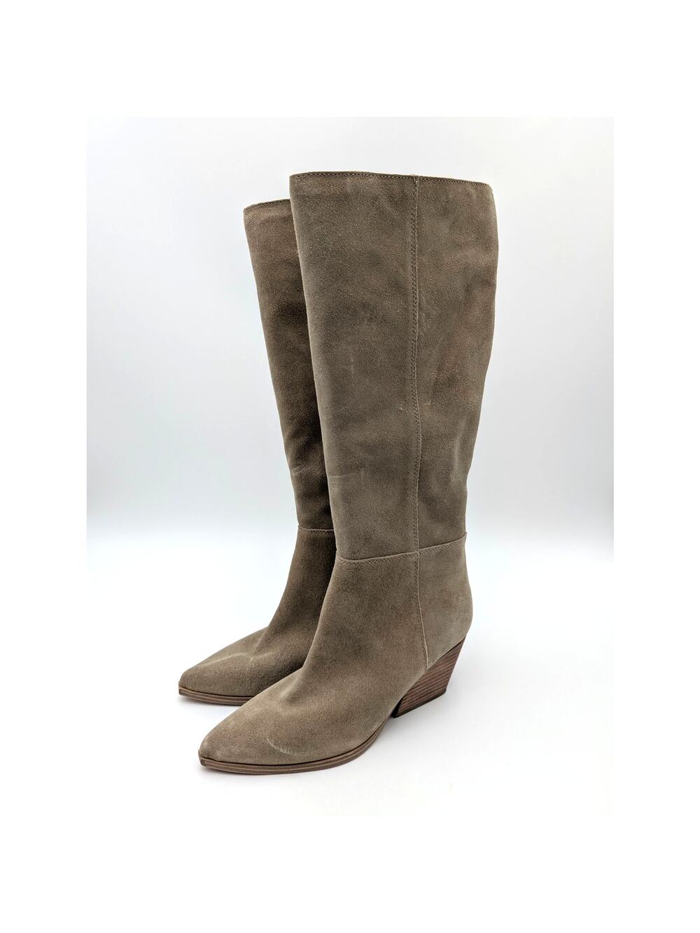 Marc Fisher LTD Challi Pointed Toe Knee High Boot Women's Taupe Size US7.5M EU38